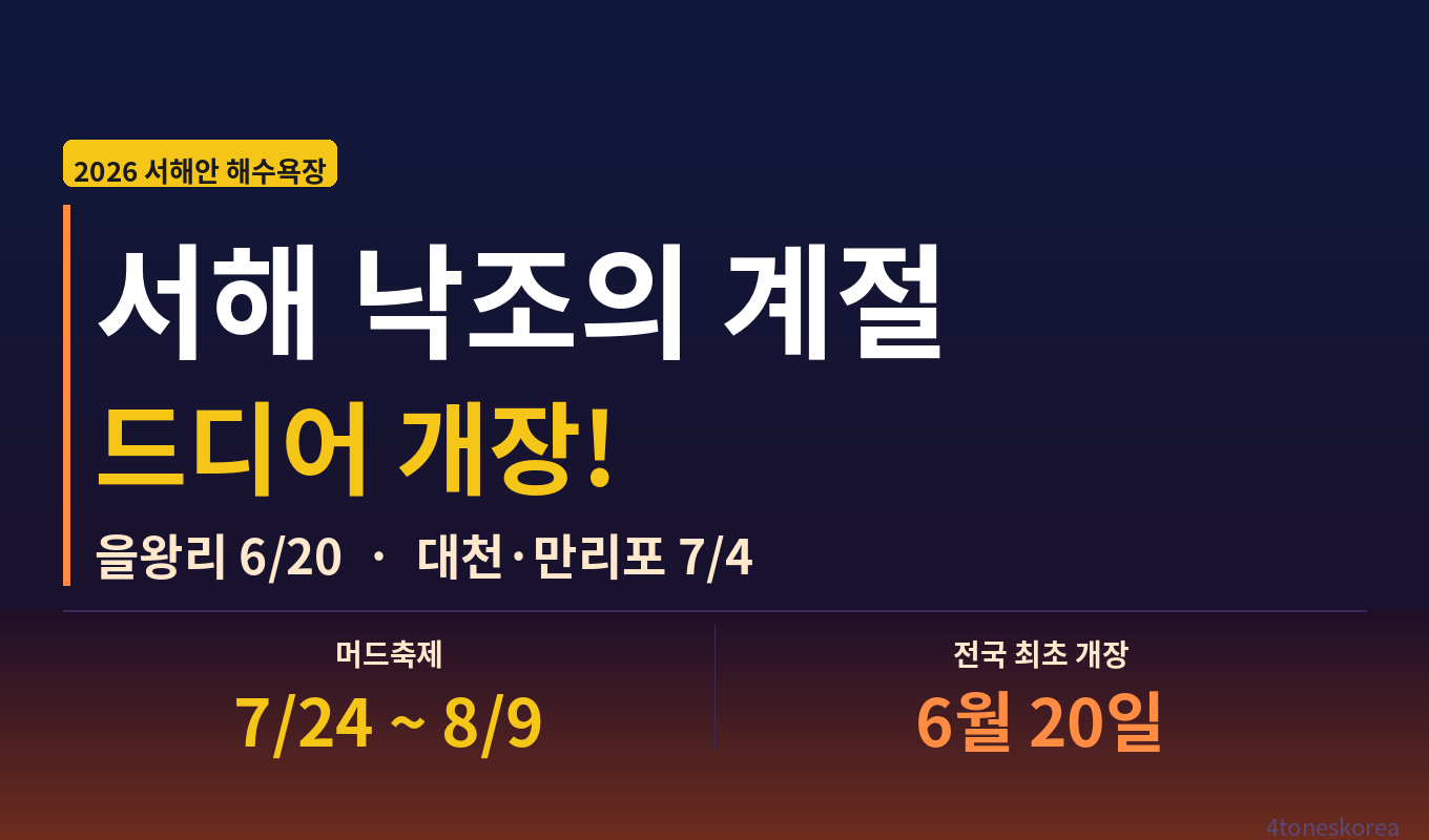대천 머드축제 언제? 서해안 해수욕장 개장일 총정리 2026