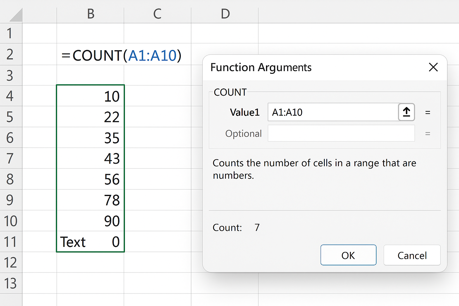 COUNT 함수 단축키 관련 사진