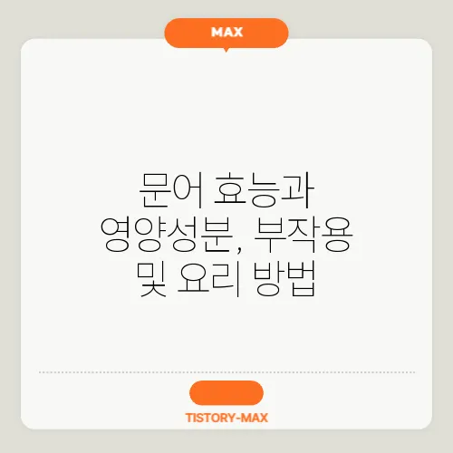 문어 효능과 영양성분, 부작용 및 요리 방법