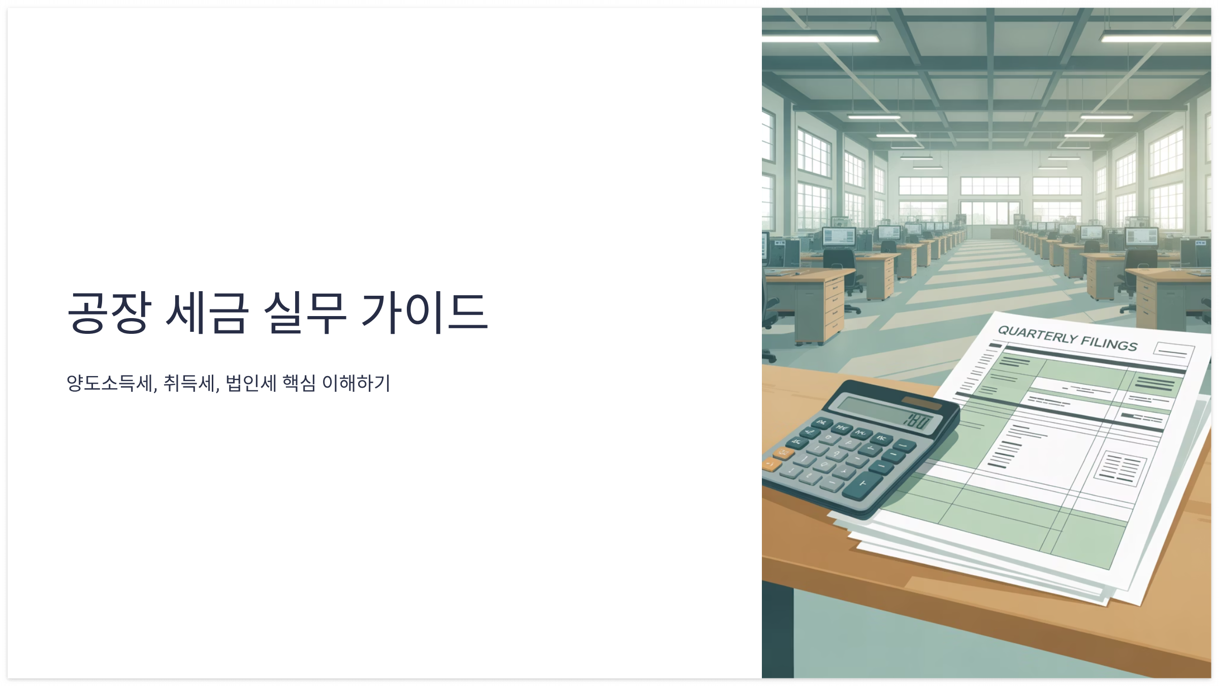 공장 세금 실무 가이드