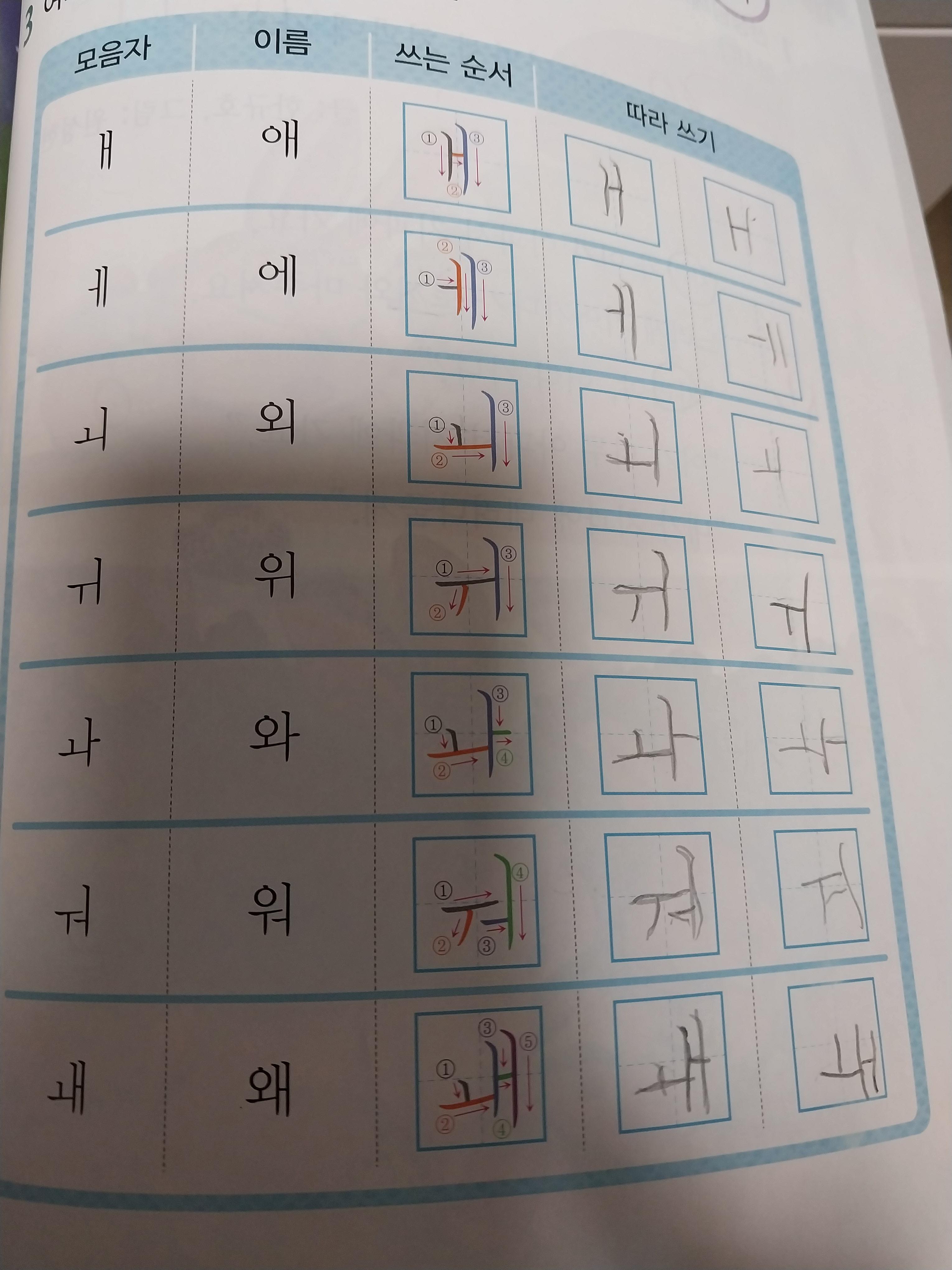 1학년 1학기 이중모음