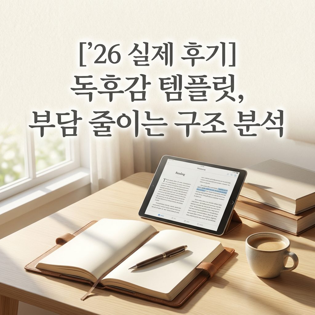 [&rsquo;26 실제 후기] 독후감 템플릿 ｜ 쓰기 부담 줄이는 구조 분석