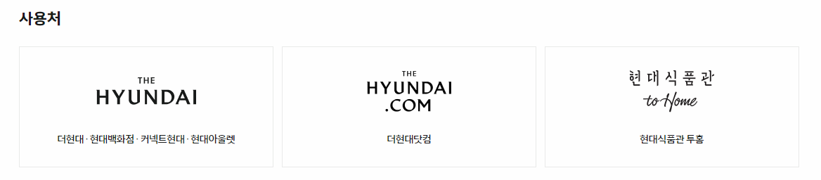 현대백화점 카드 사용처 이미지