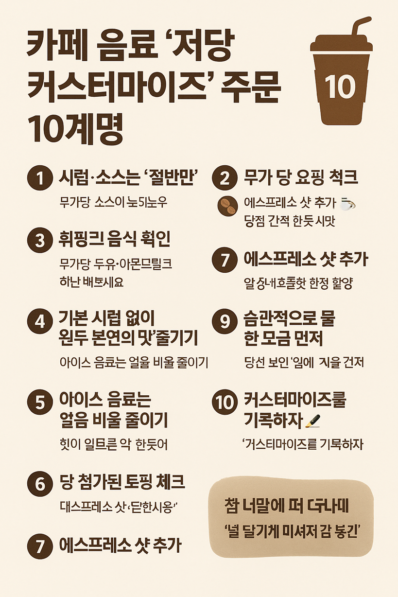 카페 음료 ‘저당 커스터마이즈’ 주문 10계명 ☕