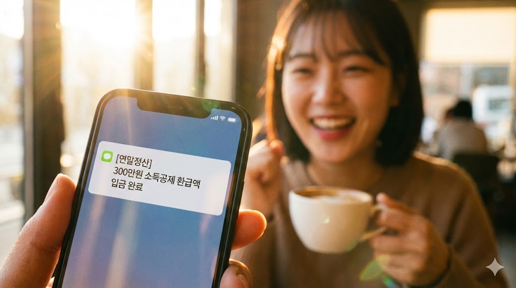 청년도약계좌 ISA 연계 혜택으로 소득공제 환급을 받고 기뻐하는 모습