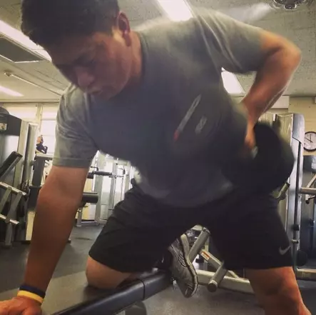 최경주 역도 역기 드는 모습