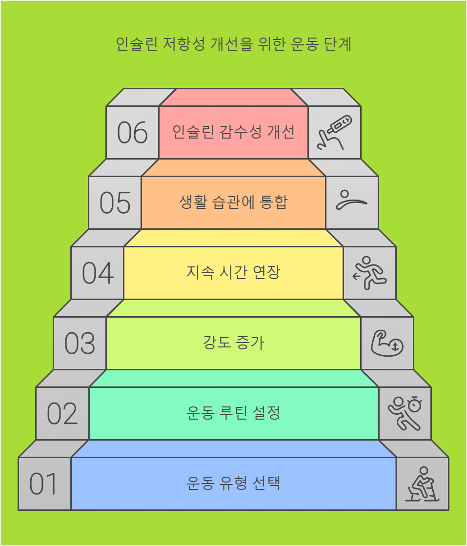 인슐린 저항성 개선을 위한 운동 단계 이미지