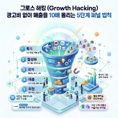 그로스 해킹(Growth Hacking), 광고비 없이 매출을 10배 올리는 5단계 퍼널 법칙
