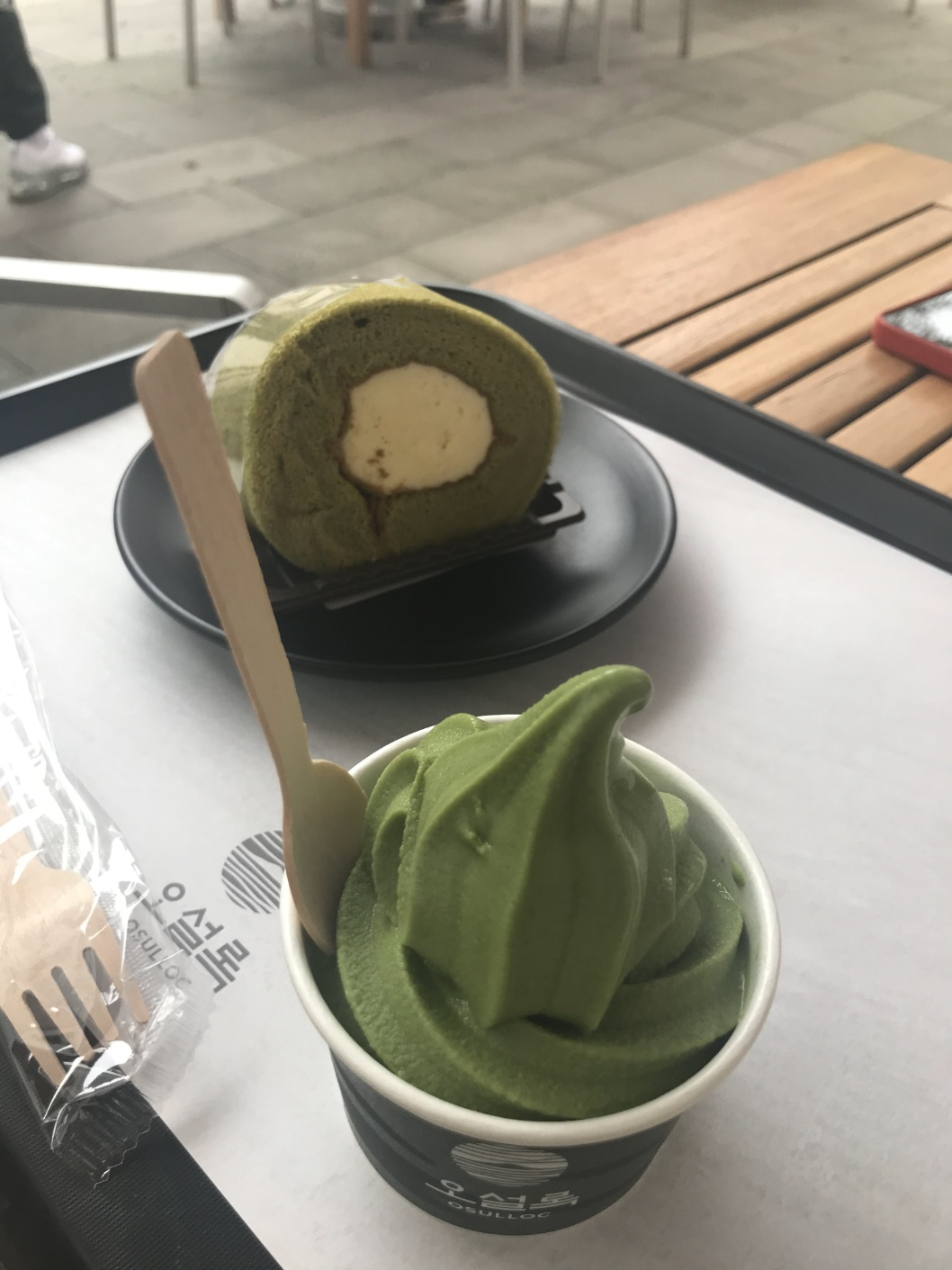 오설록 녹차아이스크림과 케익