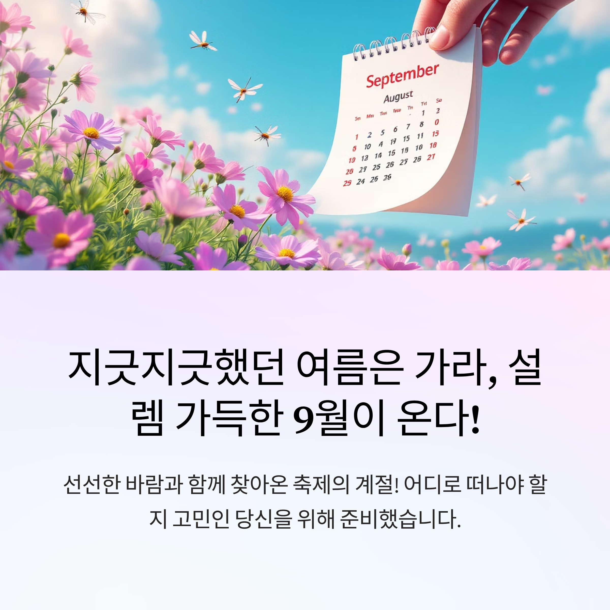 지긋지긋했던 여름은 가라, 설렘 가득한 9월이 온다
