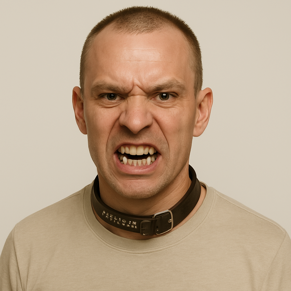 프롬프트 결과 인상쓰는 치와와랑 꼭 닮은 외국 남성이 사진이 생성되었다.