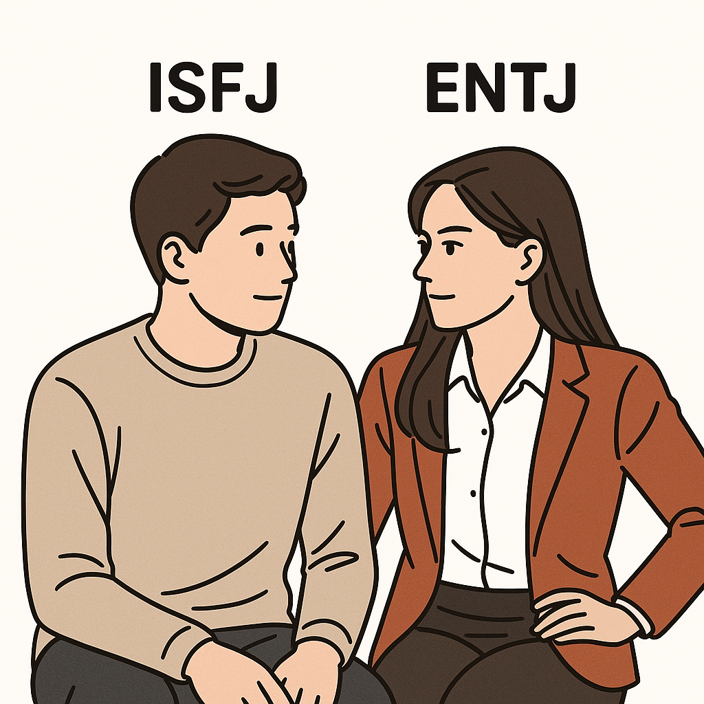 ISFJ 남자와 ENTJ 여자, 성격이 정반대일수록 오래가는 이유