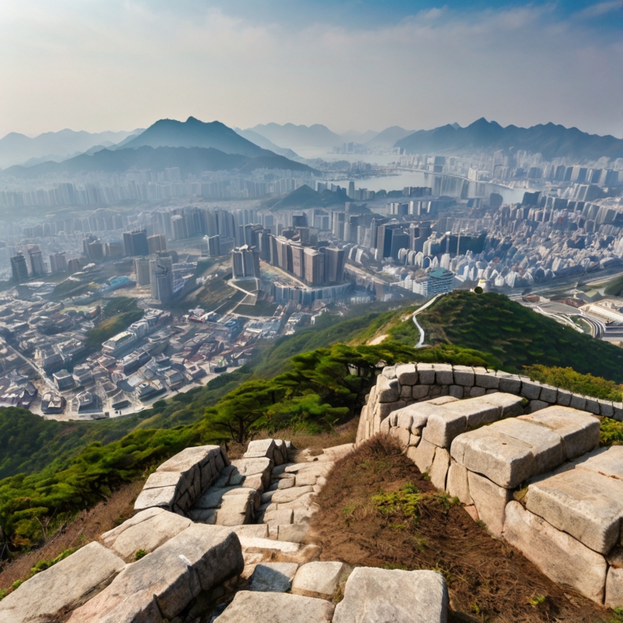 안산 12경 수암봉 과 안산읍성 이미지