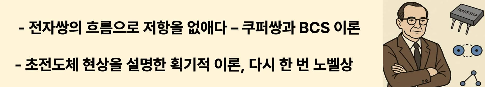 전자쌍의 흐름으로 저항을 없애다 – 쿠퍼쌍과 BCS 이론
초전도체 현상을 설명한 획기적 이론, 다시 한 번 노벨상