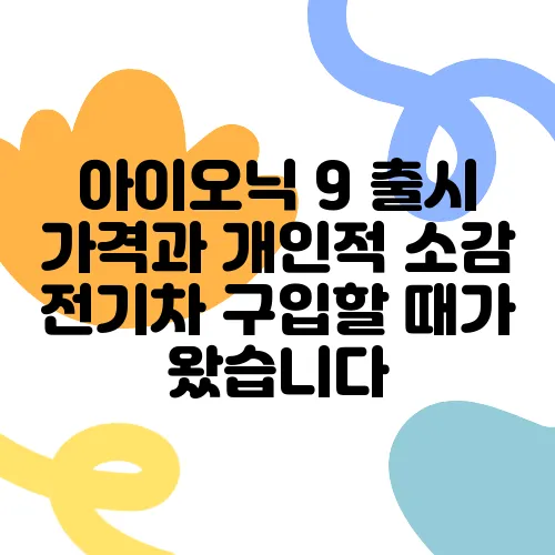 아이오닉 9 출시 가격과 개인적 소감 전기차 구입할 때가 왔습니다