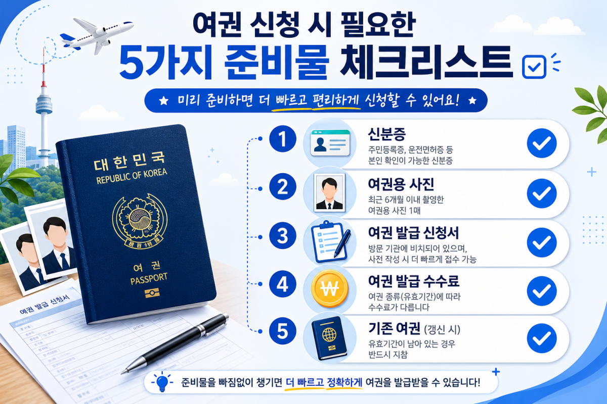 여권 신청 시 필요한 준비물 체크리스트