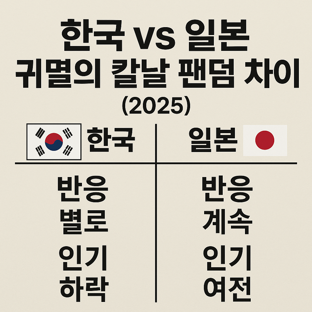 한국 vs 일본 귀멸의 칼날 팬덤 차이 (2025, 반응, 인기)