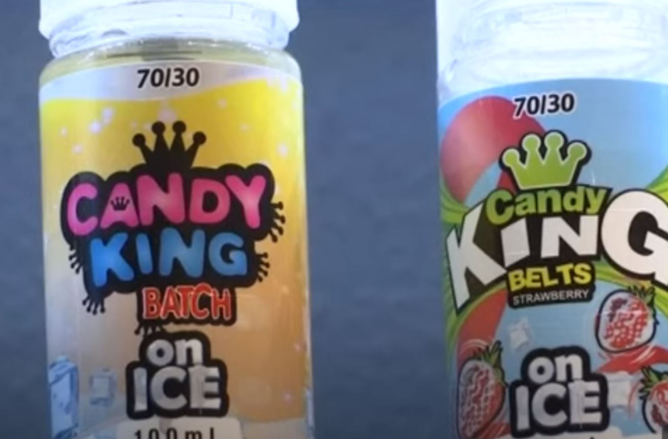 편의점에서 아이들이 쉽게 살 수 있는 전자쥬스 - 일부는 니코틴이 들어있다