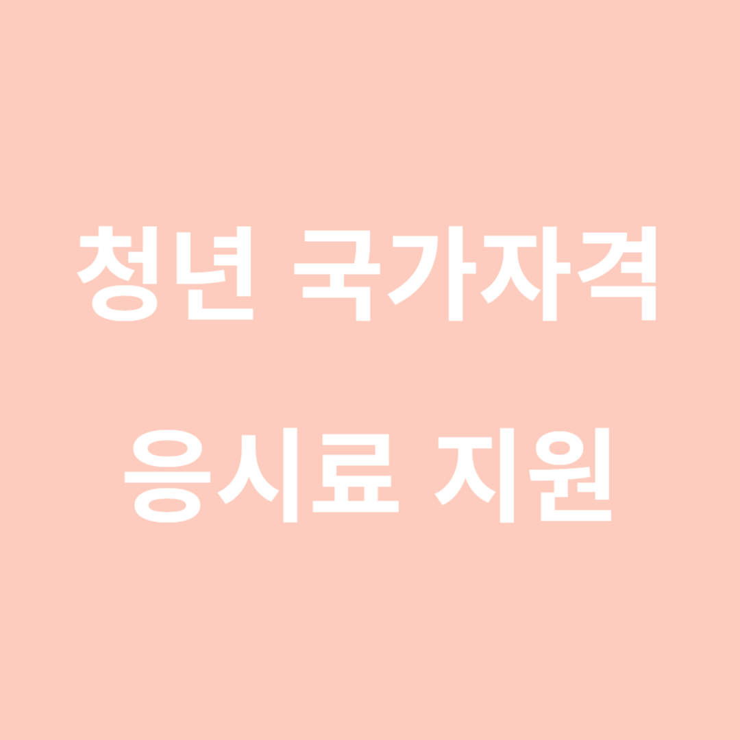 청년 국가자격시험 응시료 지원