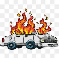 승용차-창문마다-불길이-솓아오르는-일러스트