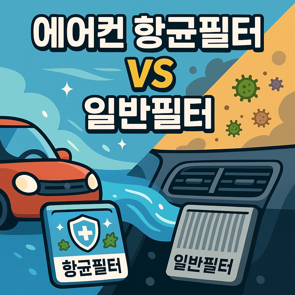 자동차 에어컨 항균필터 vs일반필터