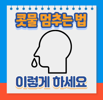 콧물 멈추는 방법