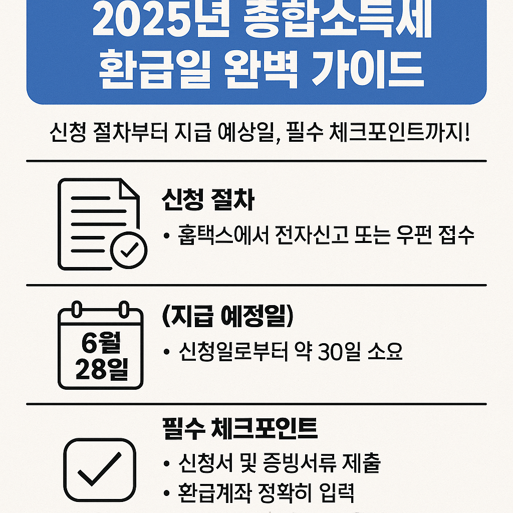 2025년 종합소득세 환급일 총정리: 신청 방법부터 예상 시기, 주의사항까지!