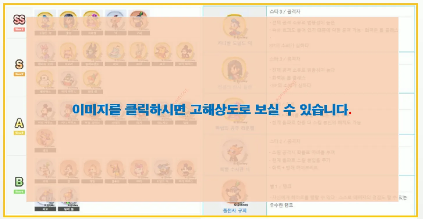 디즈니 픽셀 RPG 등급표