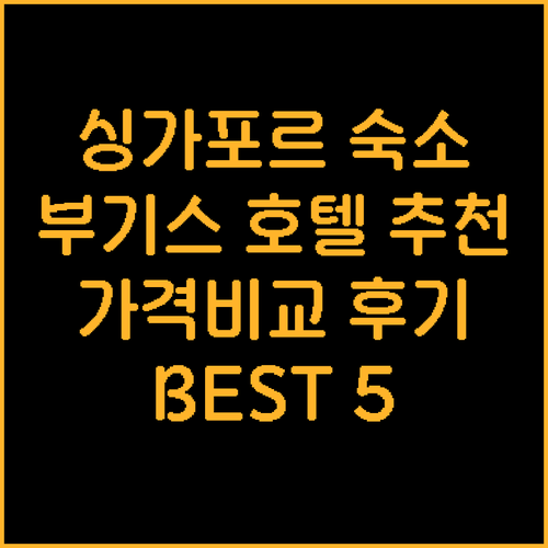 싱가포르 여행 숙소 고민? 부기스 호
