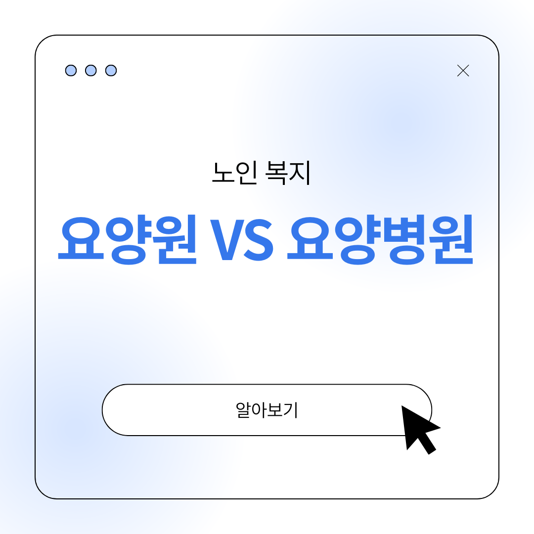 요양원 요양병원 차이