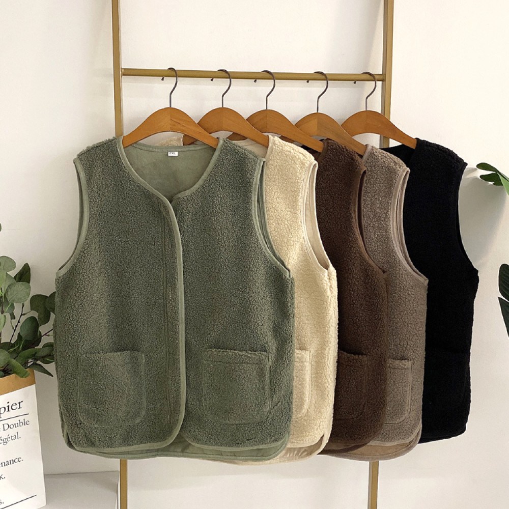 HAVEN 헤이븐 디아모 포켓 집업 루즈핏 양털 조끼