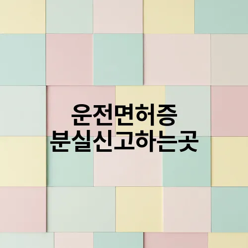 운전면허증 분실신고하는곳