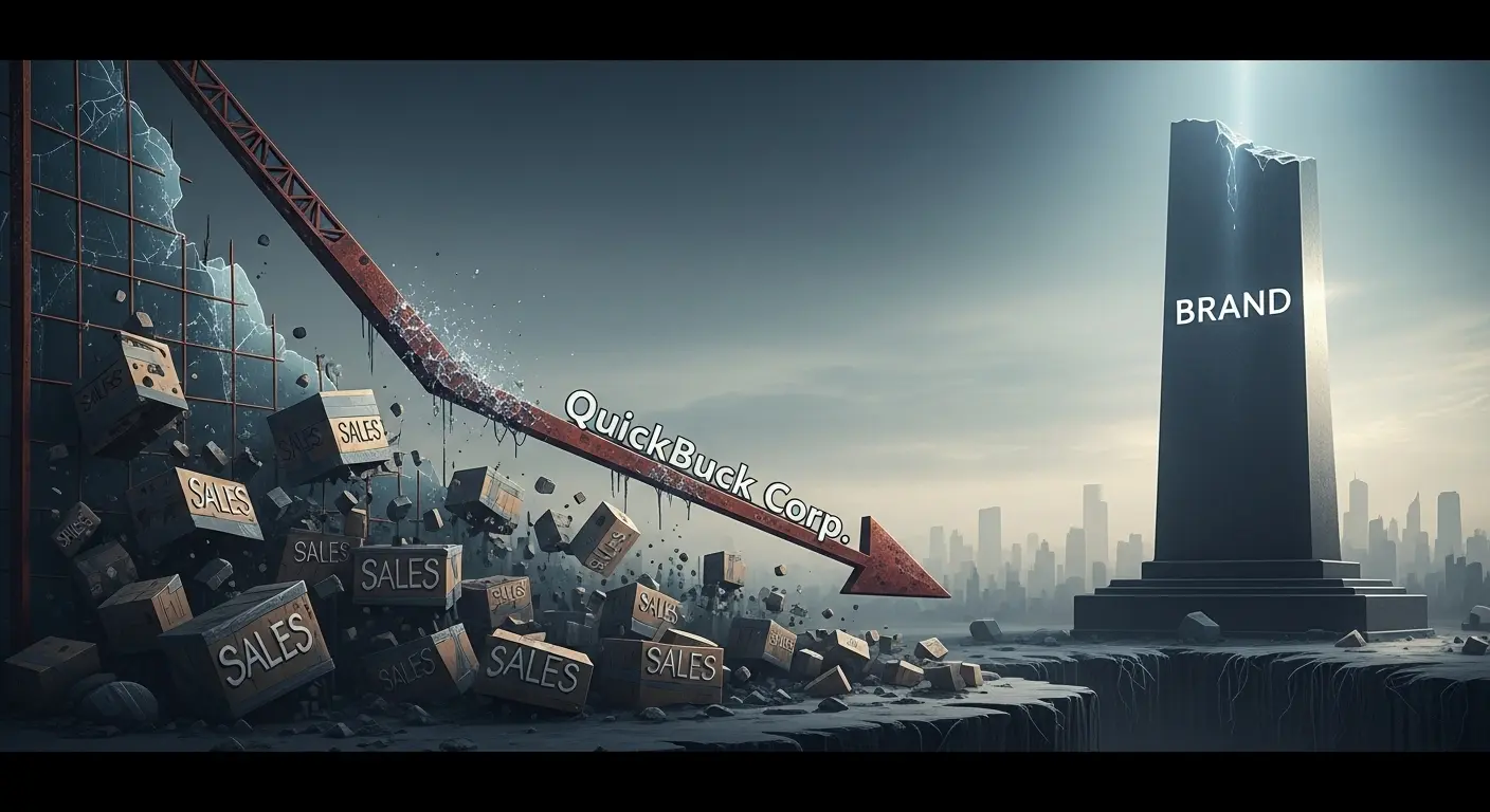 <img src="branding_vs_shortterm.webp" alt="단기 성과에 집착한 기업의 몰락과 브랜딩의 중요성을 시각적으로 표현한 이미지 입니다">
