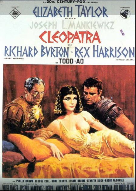 엘리자베스 테일러 주연의 영화 클레오파트라 포스터.