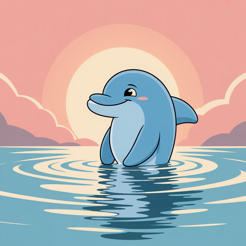 자기 성찰 중인 ENFP 돌고래 캐릭터