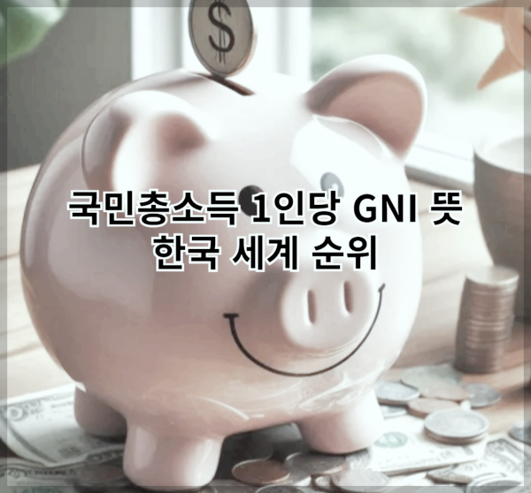 국민총소득 1인당 GNI 뜻 한국 세계 순위