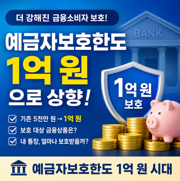 예금자보호한도 1억 원 시행, 내 통장 얼마까지 안전할까? 은행별 적용 기준 총정리1