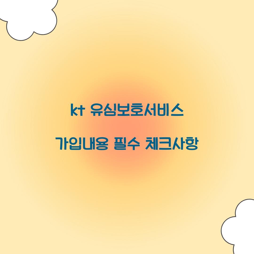 kt 유심보호서비스 가입내용