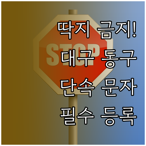 대구 동구청 주정차 단속 알림 문자 ..