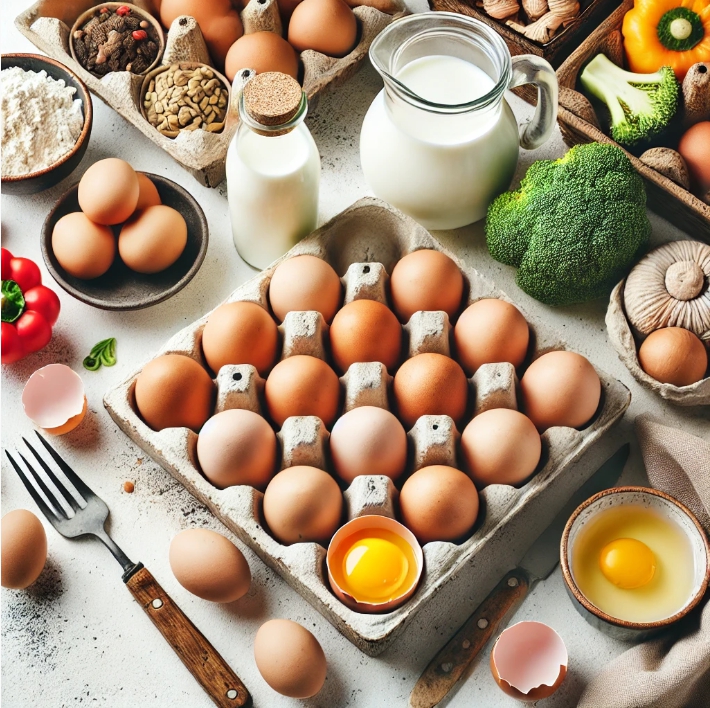 식탁-위에-계란-한판이-놓여진-사진