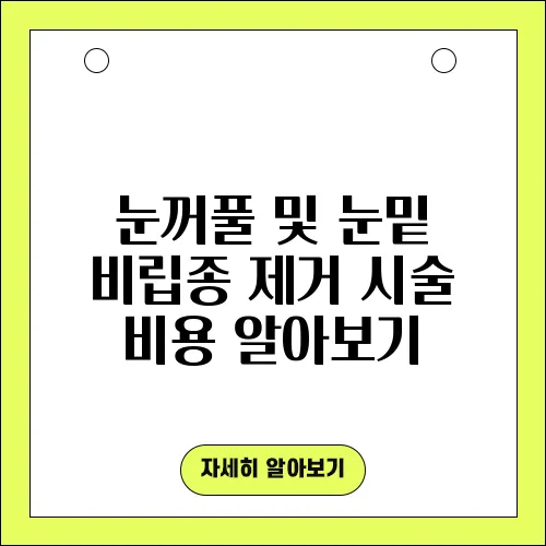 눈꺼풀 및 눈밑 비립종 제거 시술 비용 알아보기