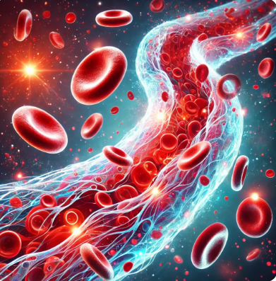 깨끗하고 건강한 혈관 내부를 표현한 이미지