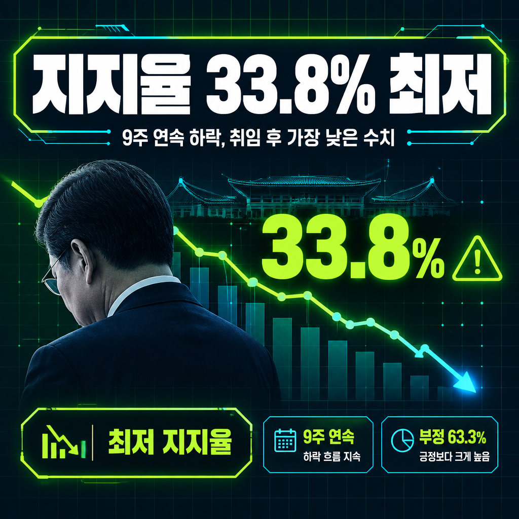 지지율 33.8% 최저
