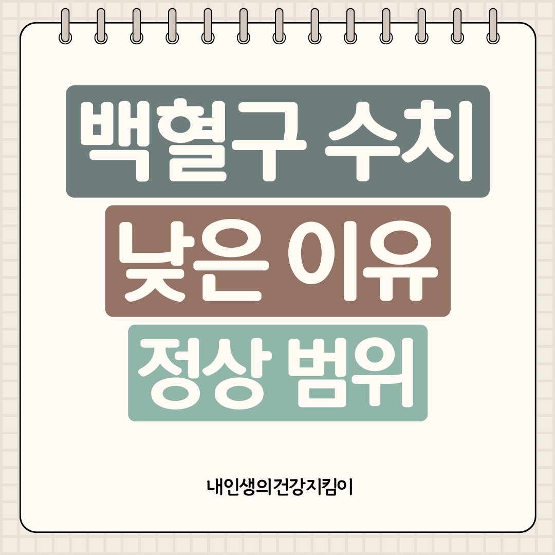 백혈구 수치 낮은 이유 정상 범위 ❘ 4000 미만이면 위험할까?