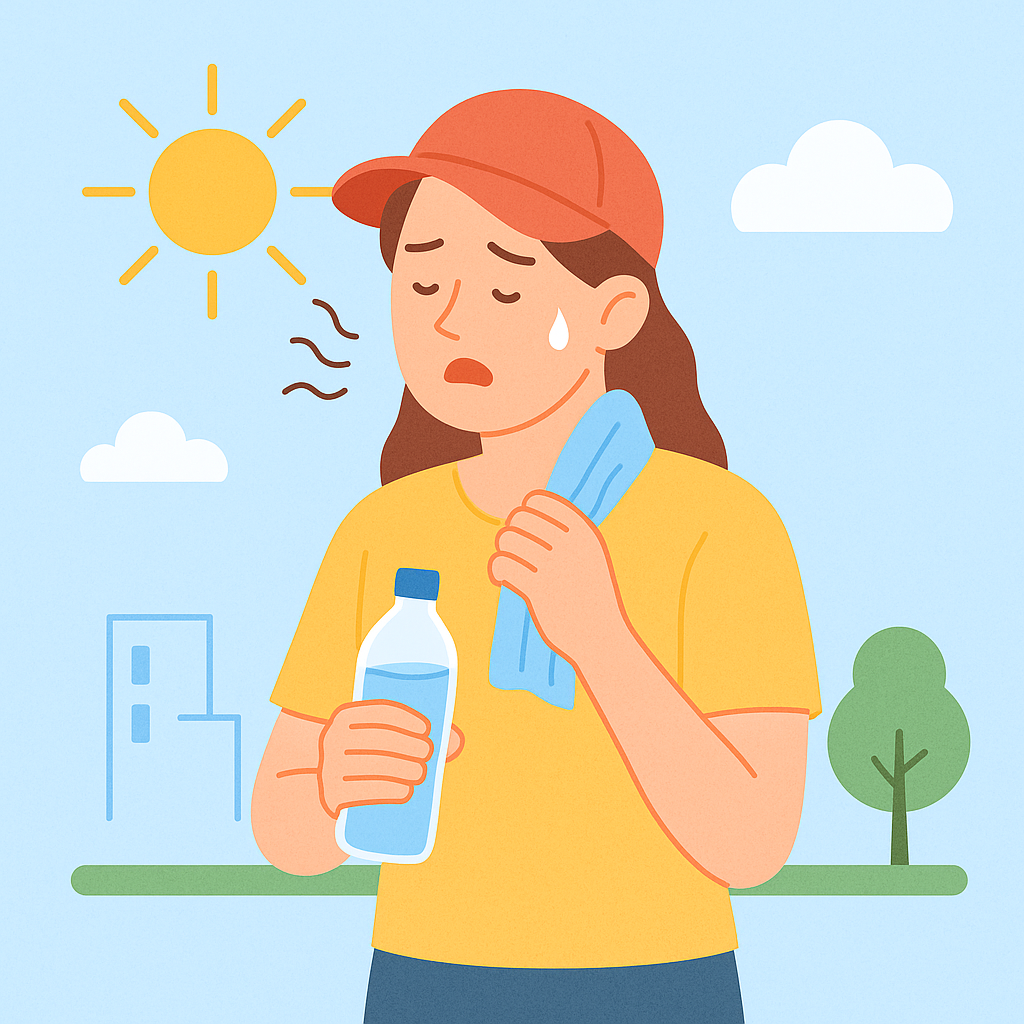 응급처치를 받는 열사병 환자