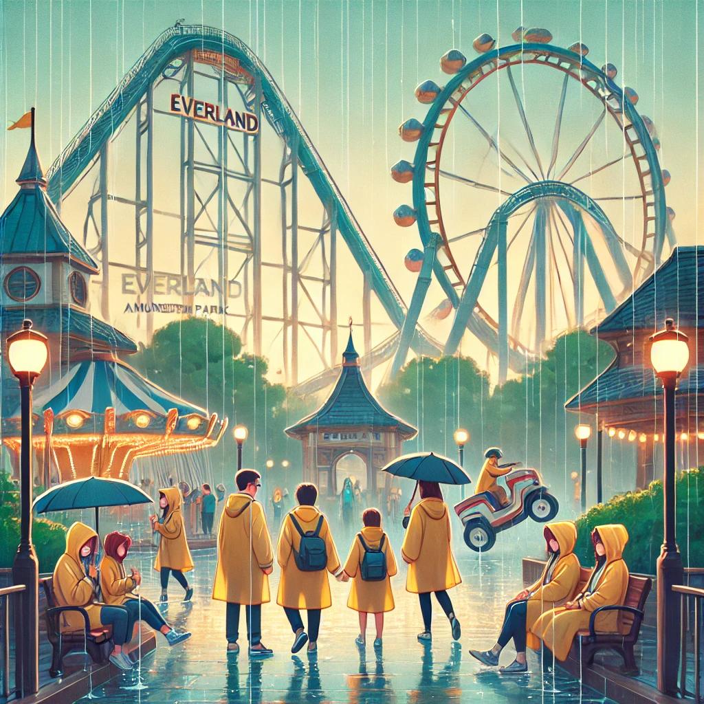 에버랜드 비오는날 놀이기구