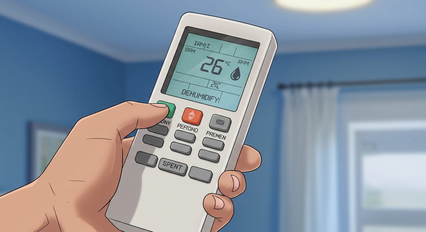 에어컨 제습 기능 설정 화면