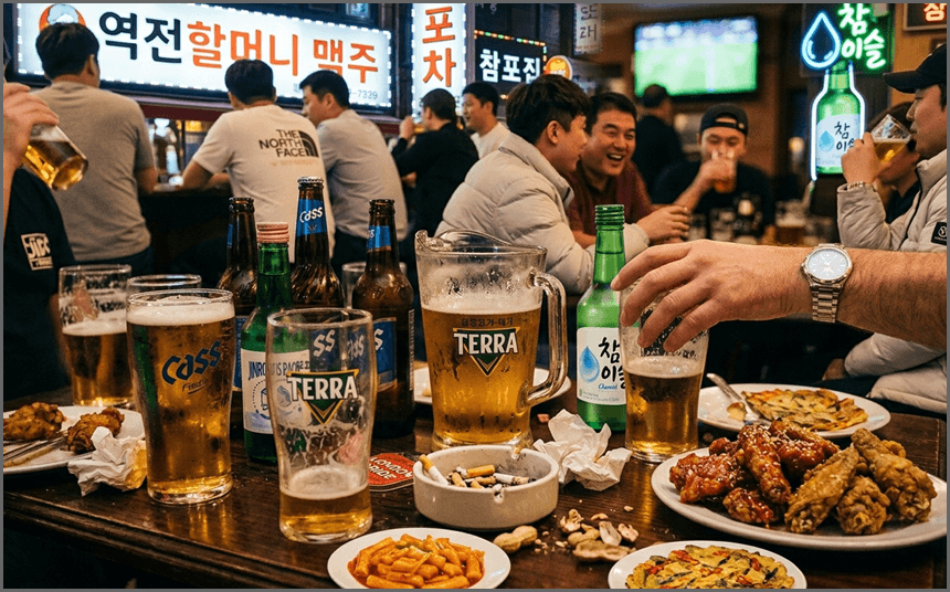 과도한 음주를 즐기는 사람들