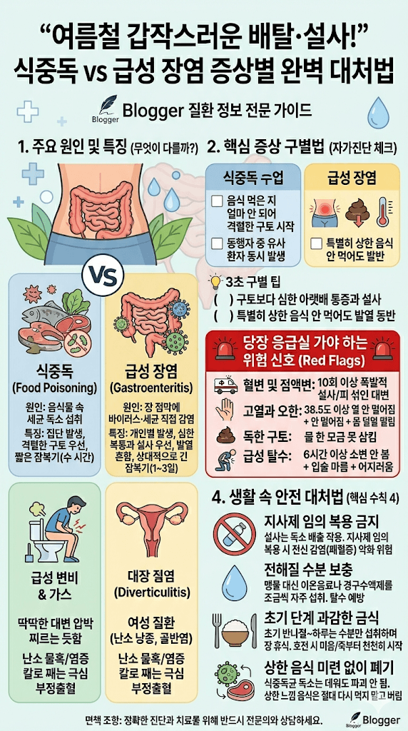 식중독과 급성 장염의 핵심 차이점과 증상별 대처법