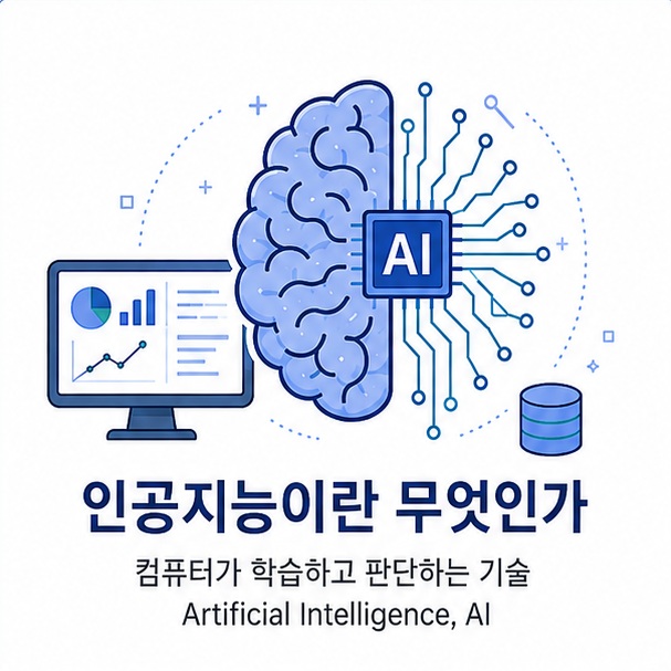 사람의 뇌와 컴퓨터 회로를 함께 표현해 인공지능이 컴퓨터가 학습과 예측, 판단 같은 지능적인 작업을 수행하도록 만드는 기술임을 보여 주는 그림